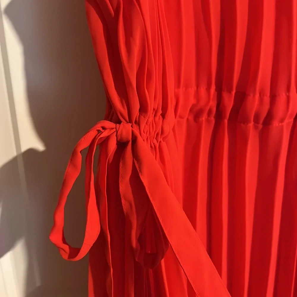 ASOS Pleated Dress Red Mini Valentines Sexy Date Summer Wedding Guest Easter - Picture 4 of 8